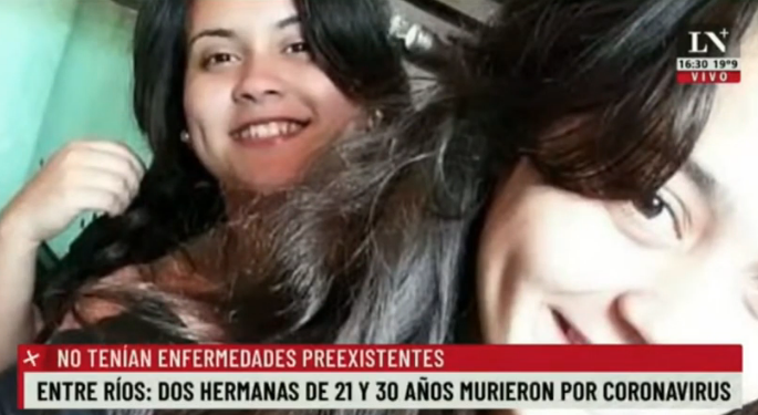 Conmoción en Entre Ríos: Dos hermanas de 21 y 30 años sin enfermedades preexistentes, murieron por Coronavirus.