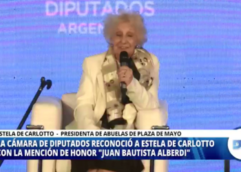 La cámara de Diputados reconoció a Estela De Carlotto con la mención de honor “Juan Bautista Alberdi”