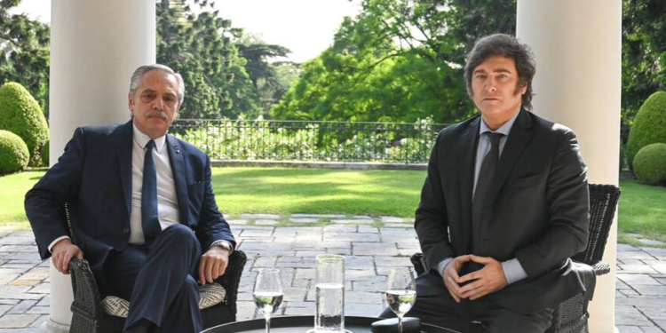 Transición: Javier Milei se reunió con Alberto Fernández en la Quinta de Olivos