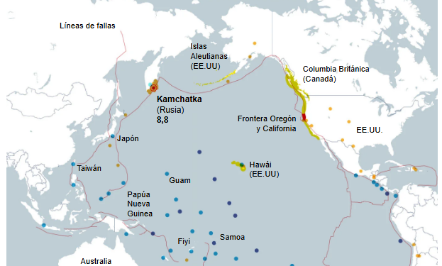 Un fuerte terremoto activa las alertas de tsunami en el Pacífico y fuerza desalojos masivos en Estados Unidos y Japón