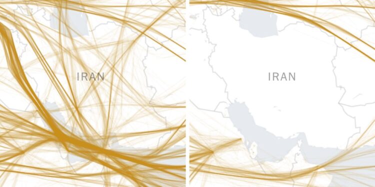La guerra ha obligado a miles de aviones a volar en dirección contraria